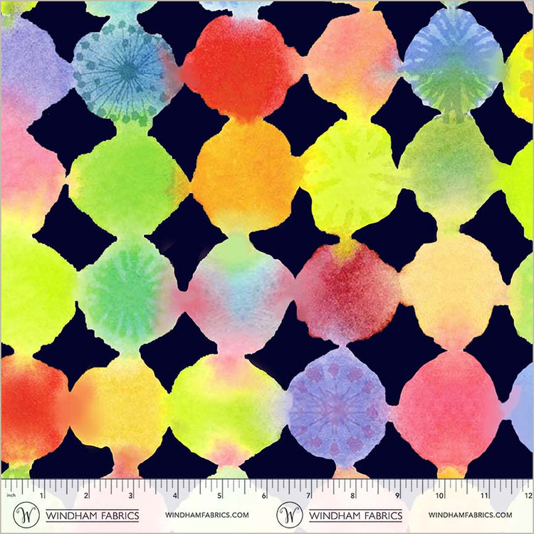 Cotton Fabric Navy Color Burst 44/45"