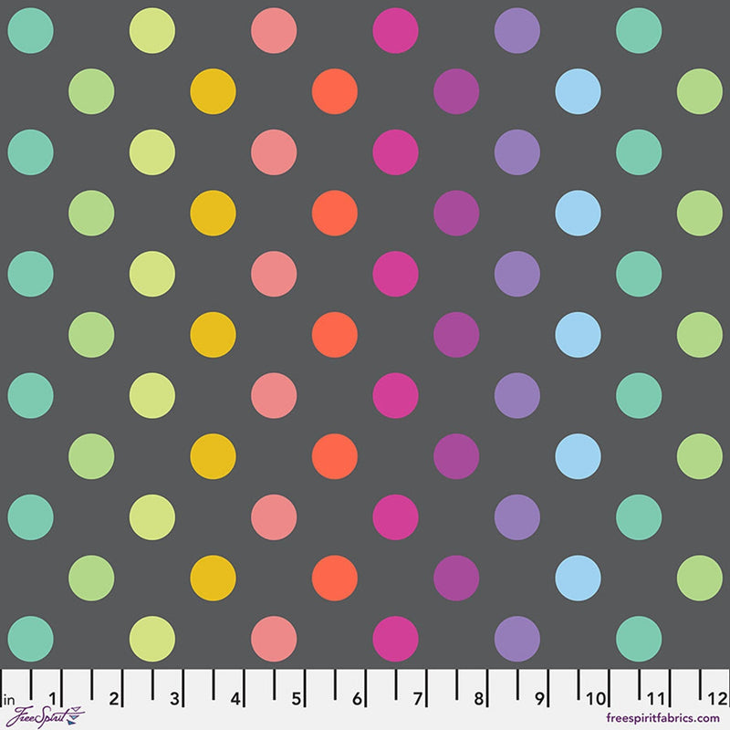 Cotton Fabric Carbon Disco Poms True Colors 43/44"