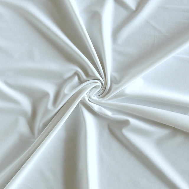 Poly Lycra Tricot White Ultralight Swim Lining Fabric