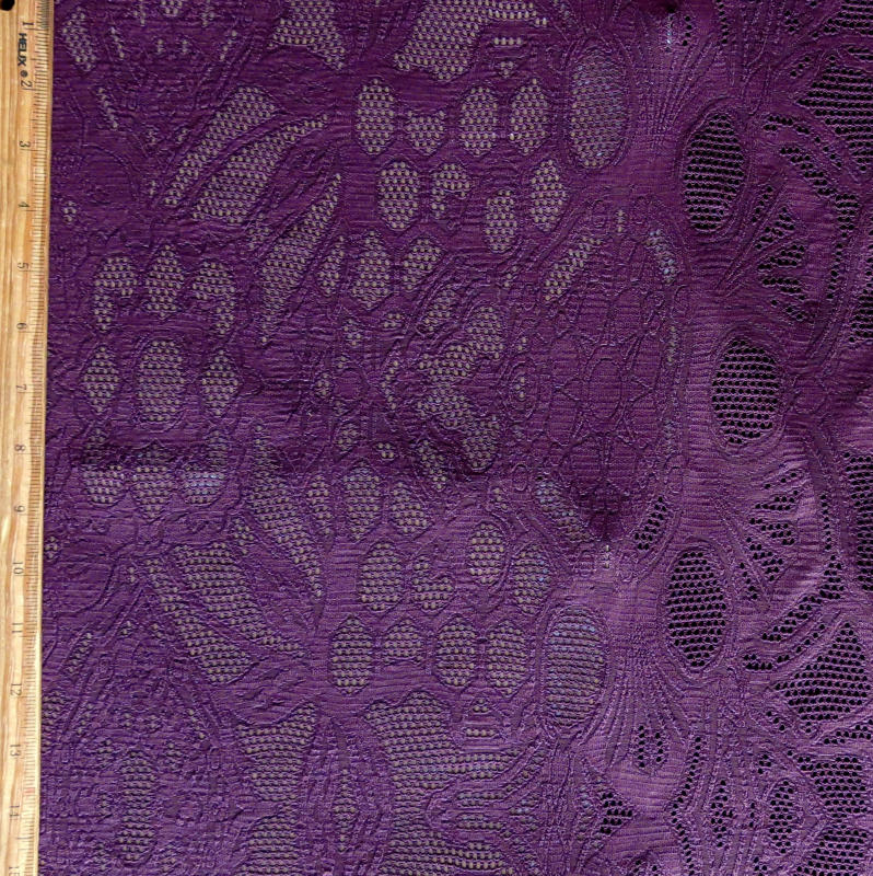 Poly Lycra Mesh Fabric Carbon Merlot Floral 4-Way Stretch