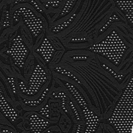 Poly Lycra Mesh Fabric Carbon Black Floral