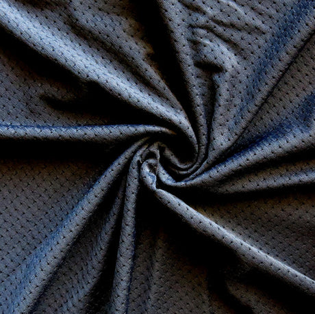 Poly Lycra Mesh Fabric Carbon Black Pinhole