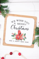 16-Inch Wood Metal Merry Christmas Wall Decor Holiday Sign