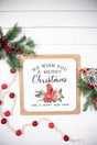 16” Wood & Metal Wish You A Merry Christmas Wall Decor