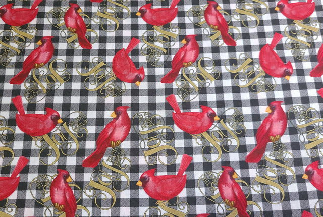 Quilting Cotton Cardinal Elegance Joy To The World