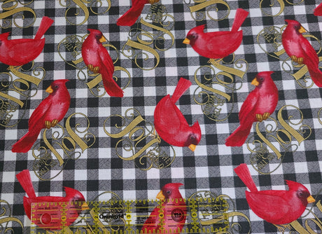 Quilting Cotton Cardinal Elegance Joy To The World
