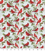 Quilting Cotton Cardinals on Script Christmas