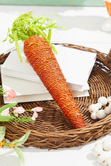 15.75" Bright Orange Carrot Ornament – Rustic Easter Decorative Accent