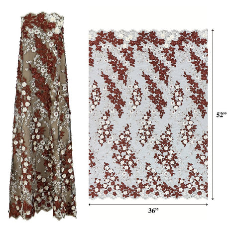 Embroidered Mesh Floral Fabric