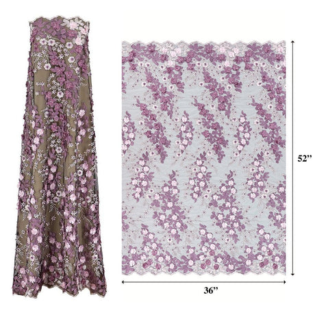 Embroidered Mesh Floral Fabric