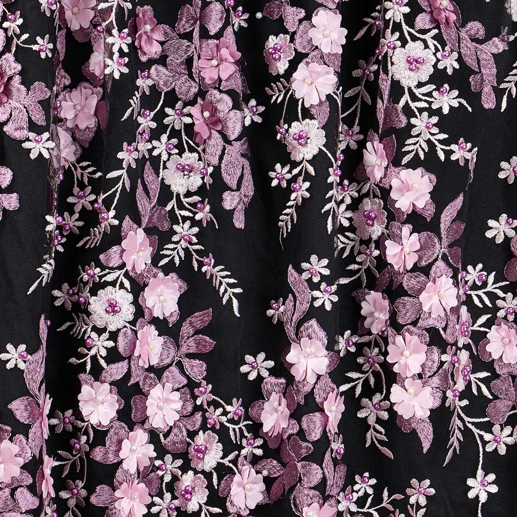 Embroidered Mesh Floral Fabric