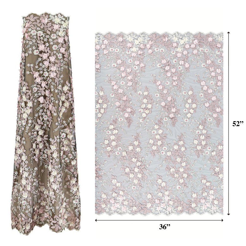 Embroidered Mesh Floral Fabric