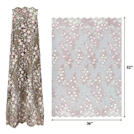 Embroidered Mesh Floral Fabric