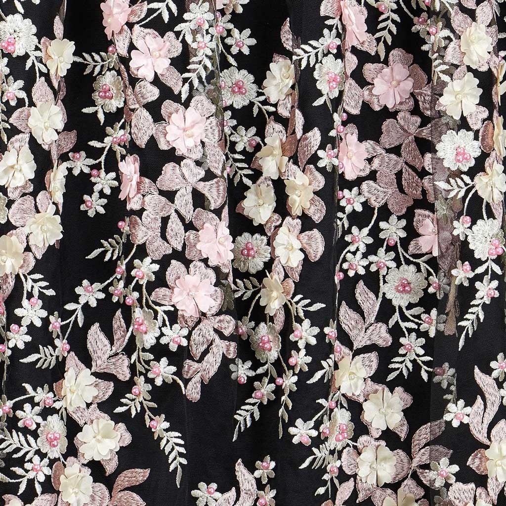 Embroidered Mesh Floral Fabric