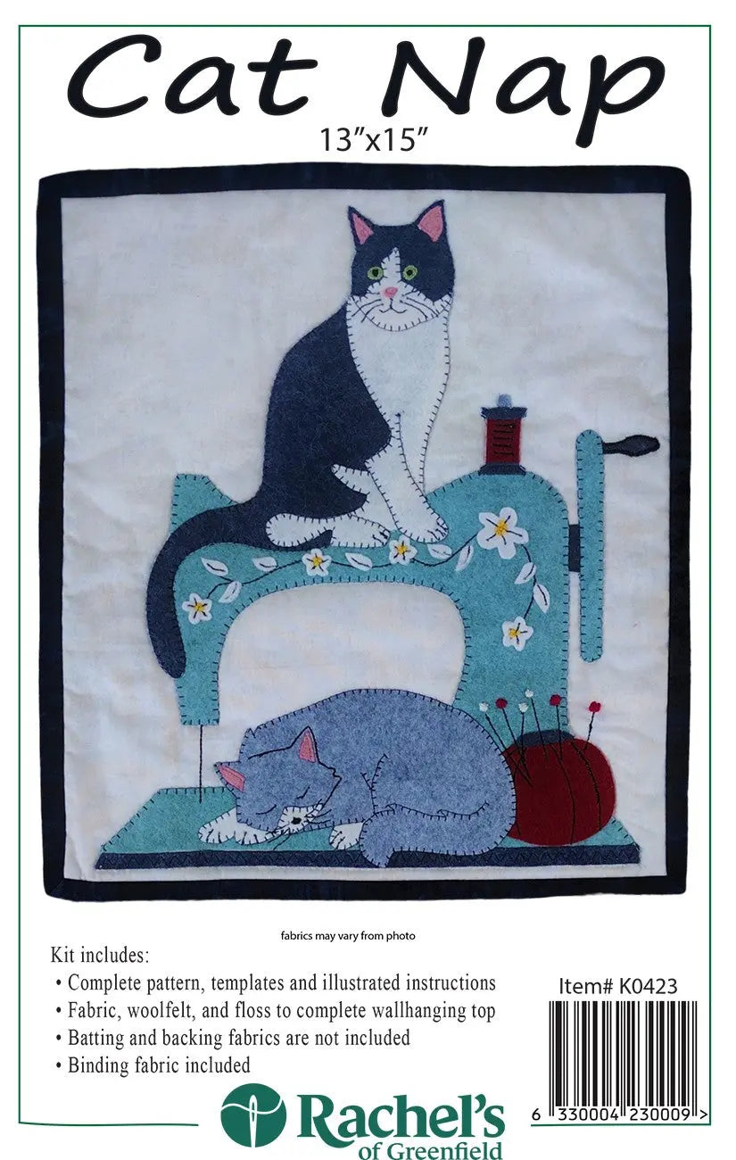 Cat Nap Wall Quilt Kit 13in x 15in