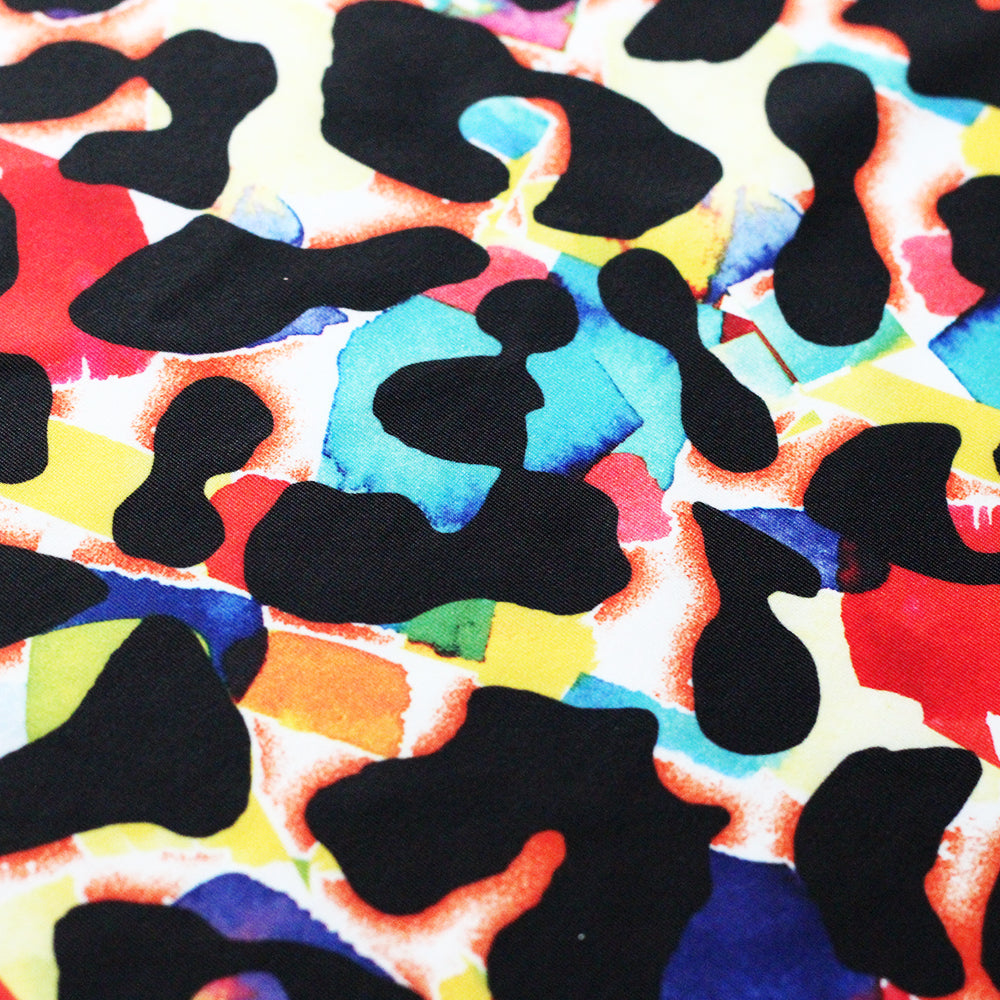 Cat Preppy Polyester Spandex Fabric - Black Cat Print, 58/60" Width (1 Yard)