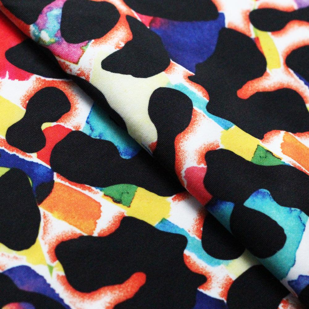 Cat Preppy Polyester Spandex Fabric - Black Cat Print, 58/60" Width (1 Yard)