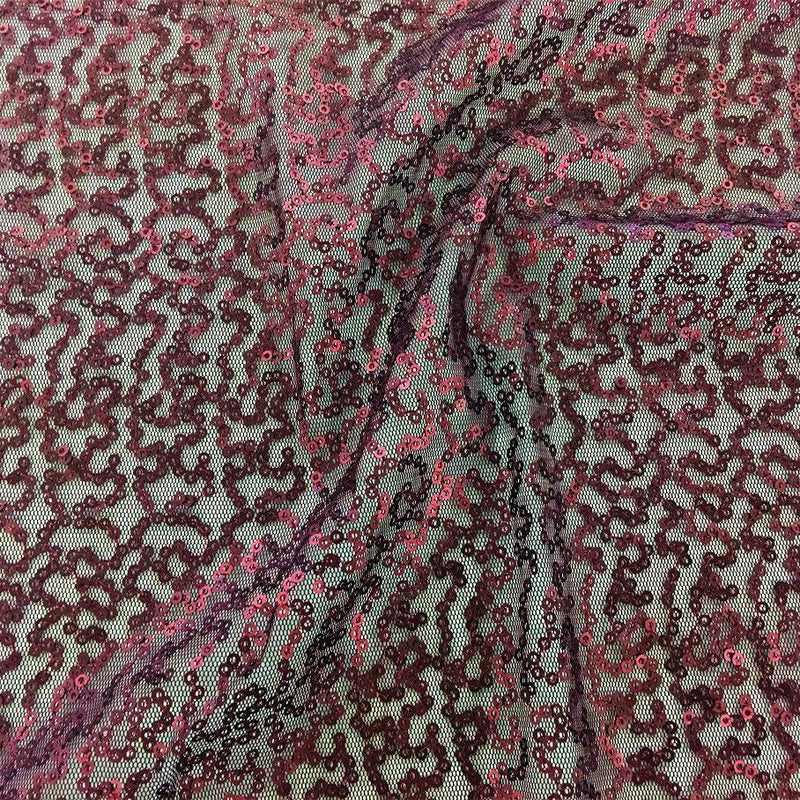 Caviar Dreams Stretch Mesh Sequin Fabric - 2-Way Stretch Mesh With Sewn Sequin, 55" Width (1 Yard)