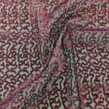 Caviar Dreams Stretch Mesh Sequin Fabric - 2-Way Stretch Mesh With Sewn Sequin, 55" Width (1 Yard)