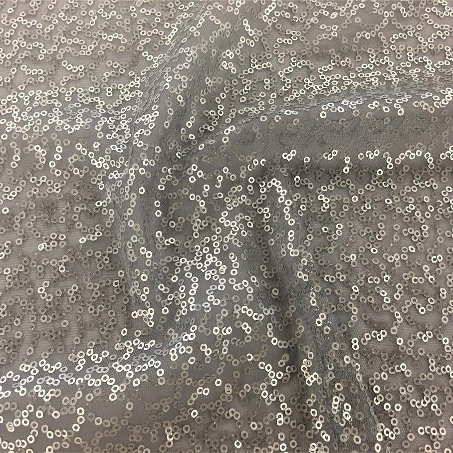 Caviar Dreams Stretch Mesh Sequin Fabric - 2-Way Stretch Mesh With Sewn Sequin, 55" Width (1 Yard)