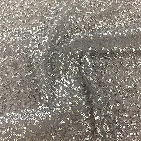 Caviar Dreams Stretch Mesh Sequin Fabric - 2-Way Stretch Mesh With Sewn Sequin, 55" Width (1 Yard)