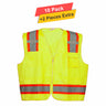 Polymesh Reflective Vest w liner - 10 pack - 100% polyester