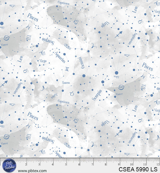 Cotton Print Fabric Celestial Seasons Light Grey 44/45