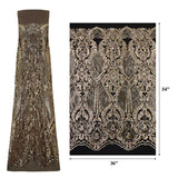 Celine Stretch Mesh Sequin Fabric - Embroidered Sequin, 54" Width (1 Yard)