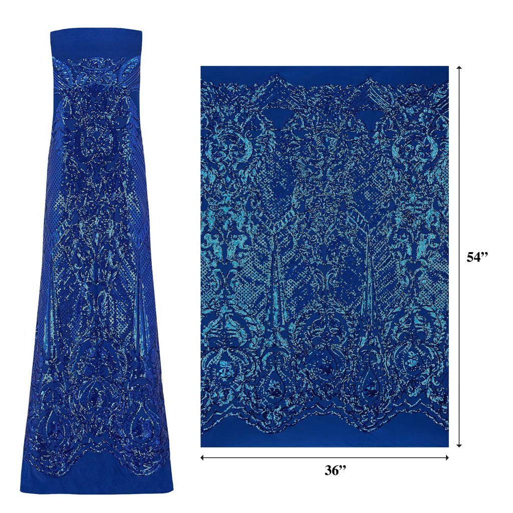 Celine Stretch Mesh Sequin Fabric - Embroidered Sequin, 54" Width (1 Yard)