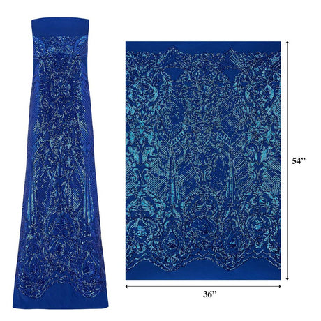 Celine Stretch Mesh Sequin Fabric - Embroidered Sequin, 54" Width (1 Yard)
