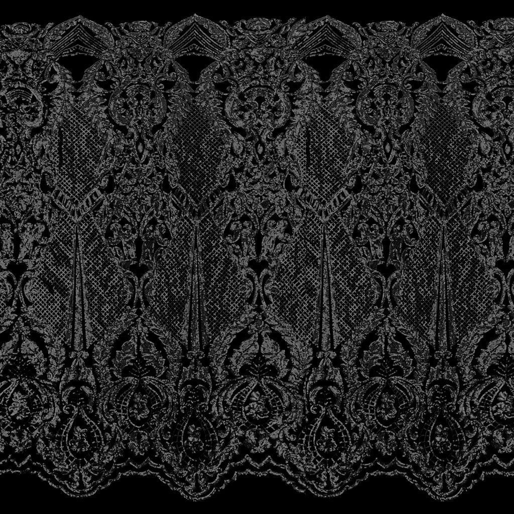 Celine Stretch Mesh Sequin Fabric - Embroidered Sequin, 54" Width (1 Yard)