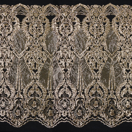 Celine Stretch Mesh Sequin Fabric - Embroidered Sequin, 54" Width (1 Yard)
