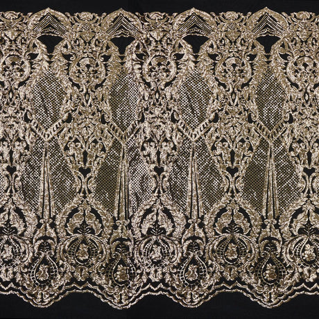 Celine Stretch Mesh Sequin Fabric - Embroidered Sequin, 54" Width (1 Yard)