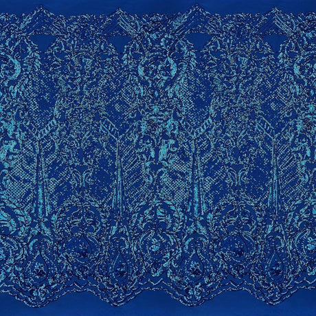 Celine Stretch Mesh Sequin Fabric - Embroidered Sequin, 54" Width (1 Yard)