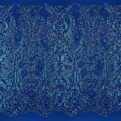Celine Stretch Mesh Sequin Fabric - Embroidered Sequin, 54" Width (1 Yard)