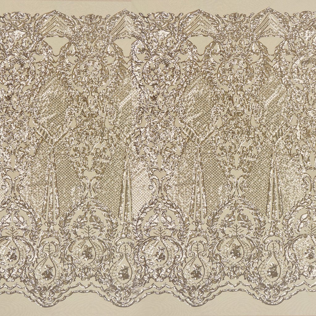 Celine Stretch Mesh Sequin Fabric - Embroidered Sequin, 54" Width (1 Yard)