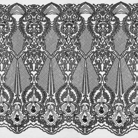 Celine Stretch Mesh Sequin Fabric - Embroidered Sequin, 54" Width (1 Yard)