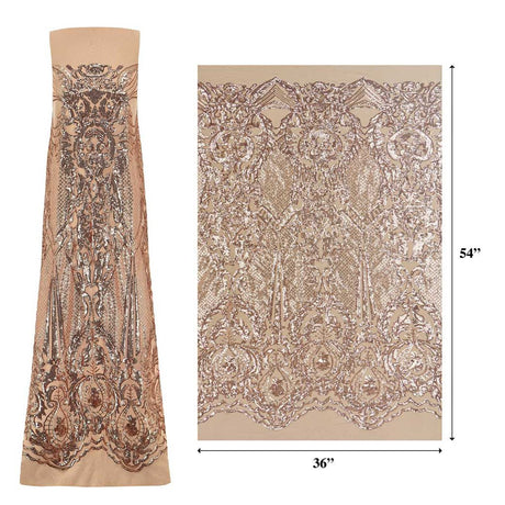 Celine Stretch Mesh Sequin Fabric - Embroidered Sequin, 54" Width (1 Yard)