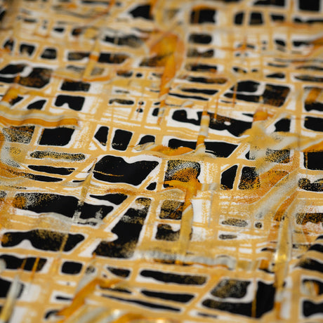 Foil Printed Spandex Cellular Print