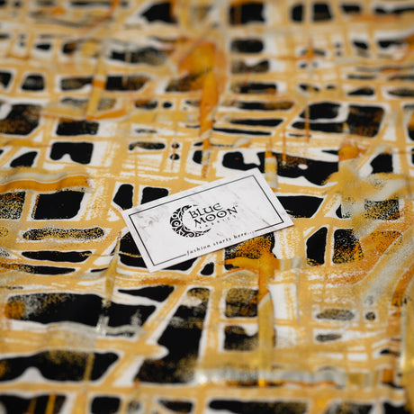 Foil Printed Spandex Cellular Print