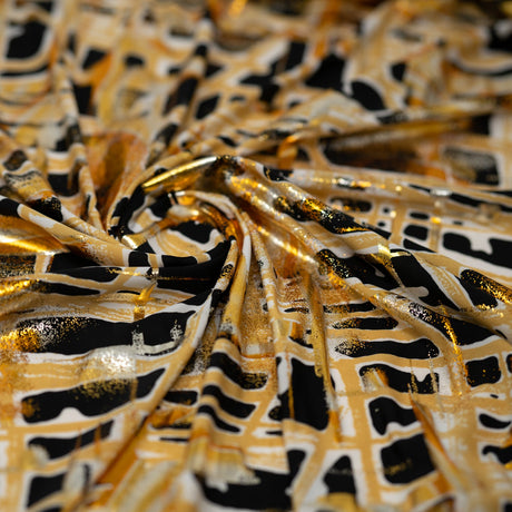 Foil Printed Spandex Cellular Print