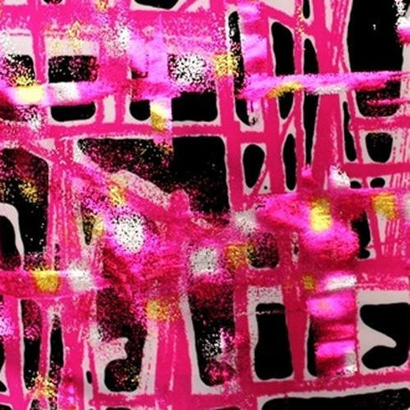 Foil Printed Spandex Cellular Print