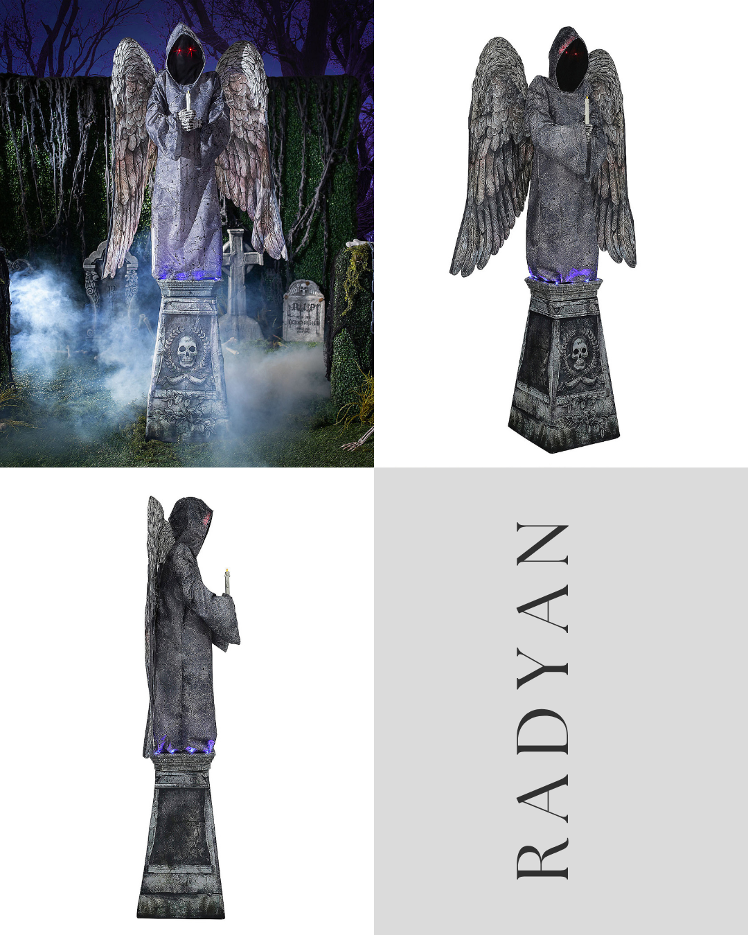 96" Cemetery Angel Animated Halloween Prop