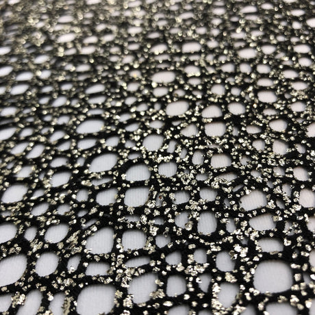 Foiled Stretch Netting Black Gold
