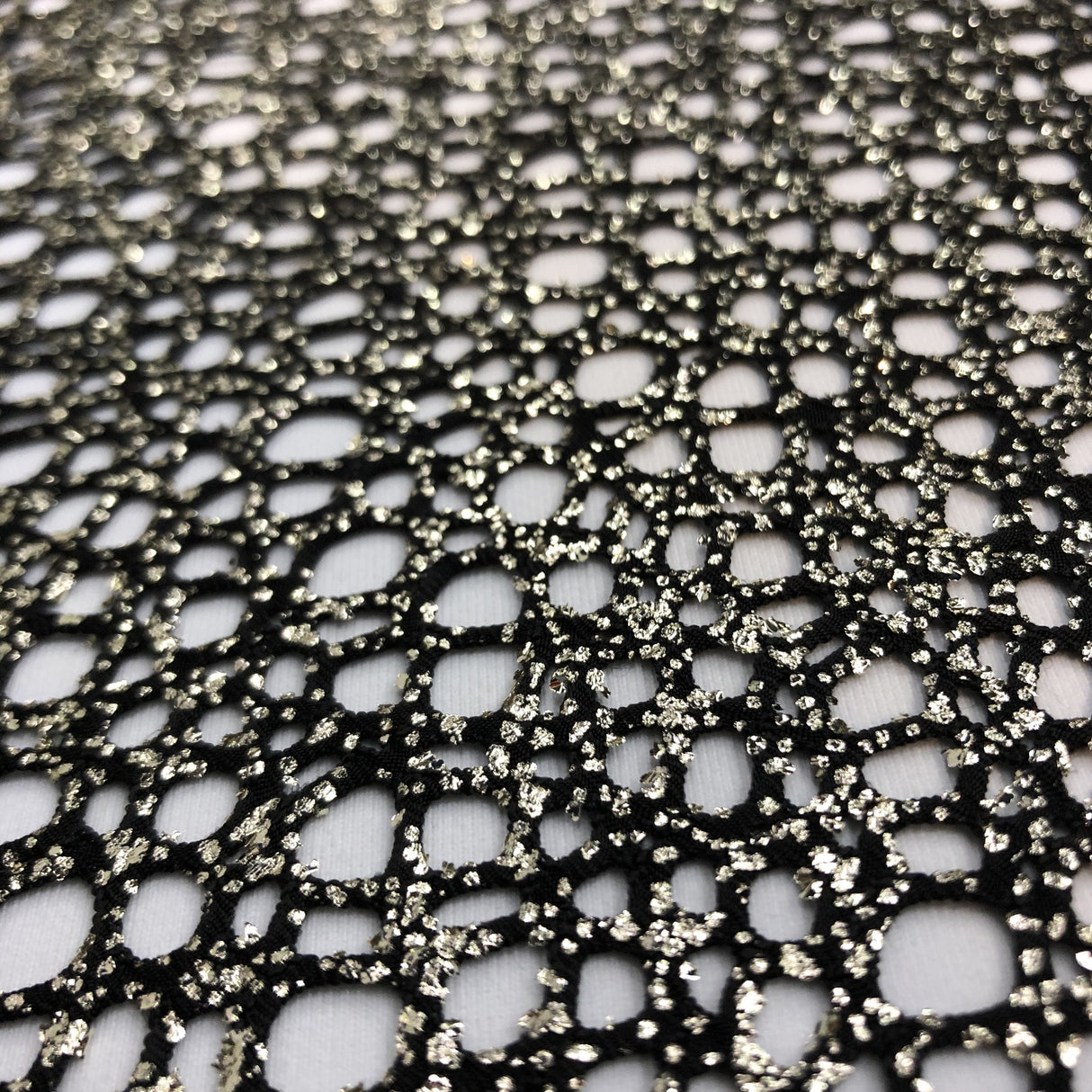Centerstage Foiled Stretch Netting Polyester Spandex Fabric - All-Over Foil, 2-Way Stretch, 56" Width (1 Yard)