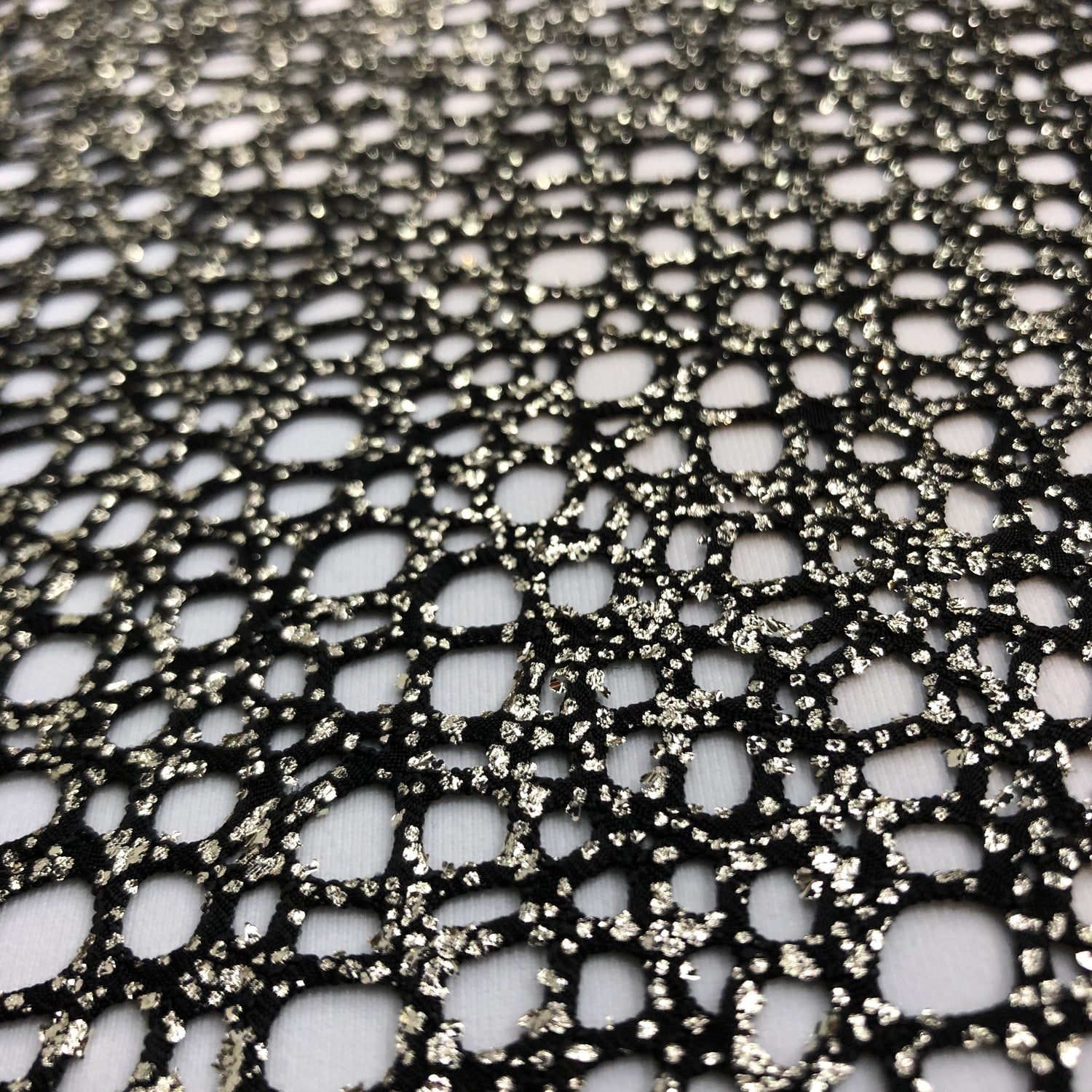 Centerstage Foiled Stretch Netting Polyester Spandex Fabric - All-Over Foil, 2-Way Stretch, 56" Width (1 Yard)