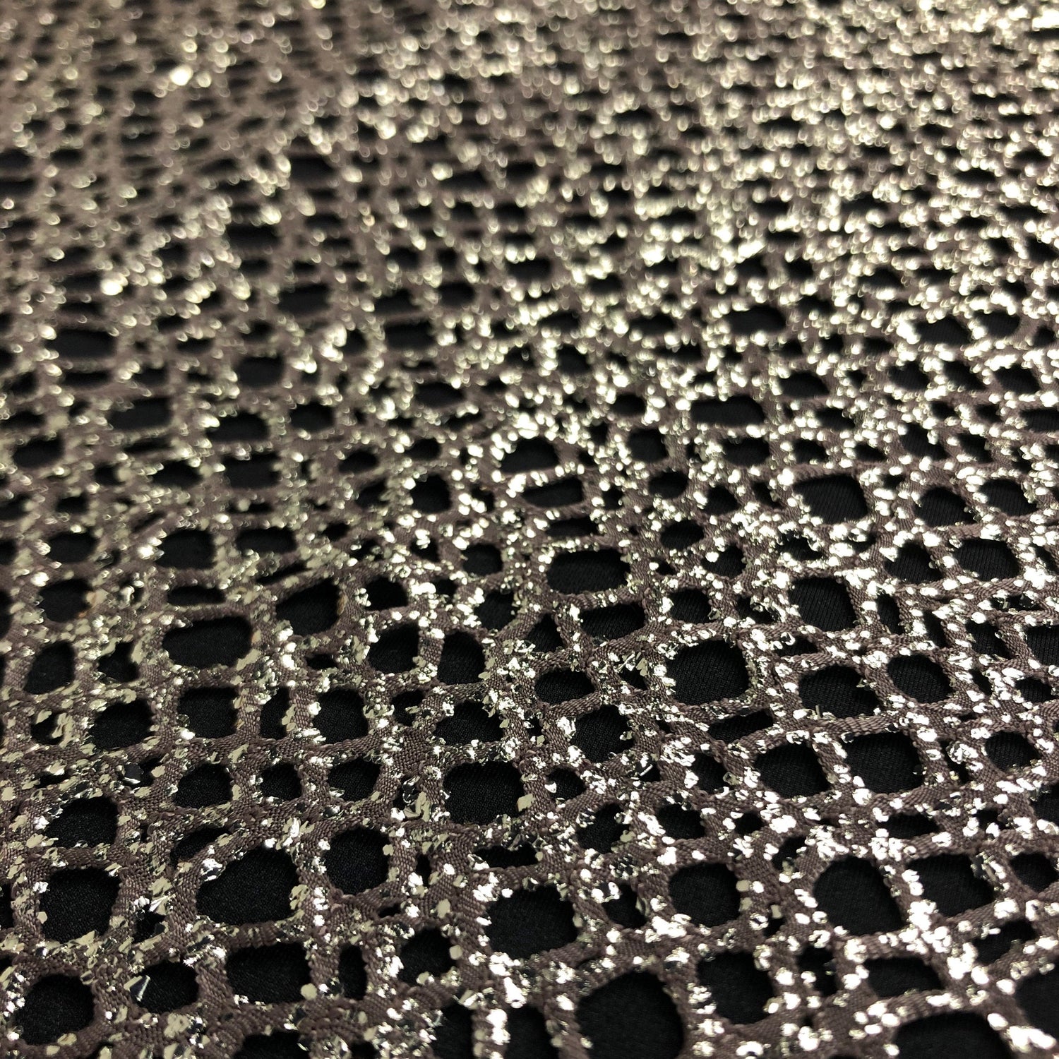 Centerstage Foiled Stretch Netting Polyester Spandex Fabric - All-Over Foil, 2-Way Stretch, 56" Width (1 Yard)