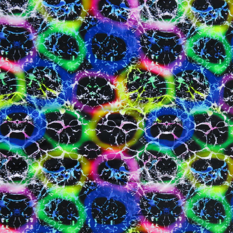 Nylon Spandex Swimsuit Fabric Chained Rainbow