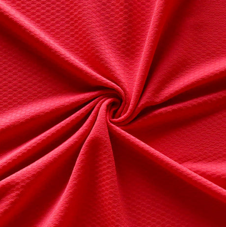 Dri-Fit Bubble Jacquard Poly Spandex Mesh Fabric in Challenge Red