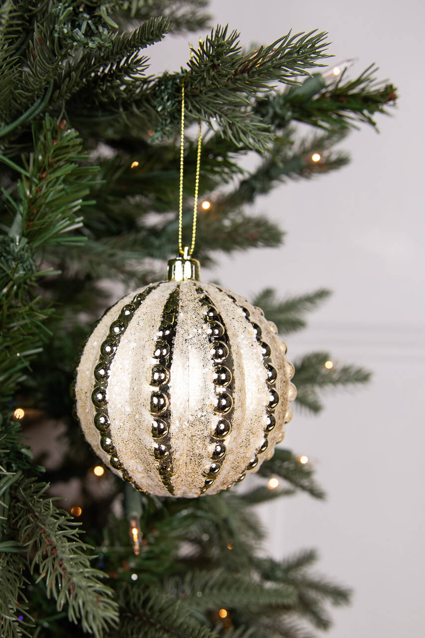 10cm Bead Stripe Ball Ornament